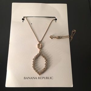 Banana Republic Jeweled Open Long Pendant Necklace